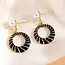 Goodies Label Goodies Label Pearl Circle Oorbellen Zwart Goudkleurig – 38 mm