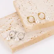 Goodies Label Pearl Drop Hoops Stainless Steel – Goud of Zilver