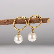 Goodies Label Pearl Drop Hoops Stainless Steel – Goud of Zilver