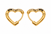 Goodies Label Heart Zircon Hoops Goudkleurig Small – 15 mm