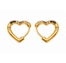 Goodies Label Heart Zircon Hoops Goudkleurig Small – 15 mm
