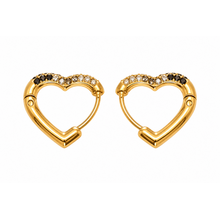 Goodies Label Heart Zircon Hoops Goudkleurig Small – 15 mm