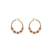 Goodies Label Beaded Hoops Goudkleurig – Titanium Steel