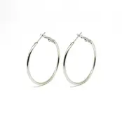 Goodies Label XL Hoops 70 mm Zilverkleurig – Stainless Steel