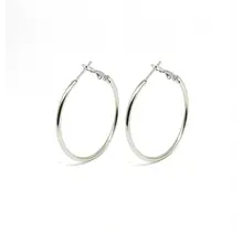 Goodies Label XL Hoops 70 mm Zilverkleurig – Stainless Steel