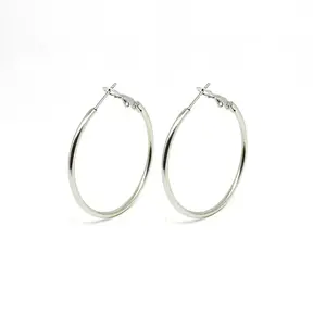 Goodies Label XL Hoops 70 mm Zilverkleurig – Stainless Steel
