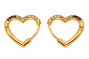 Goodies Label Heart Zircon Hoops Goudkleurig Large – 18 mm