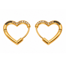 Goodies Label Heart Zircon Hoops Goudkleurig Large – 18 mm
