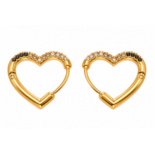 Goodies Label Heart Zircon Hoops Goudkleurig Large – 18 mm