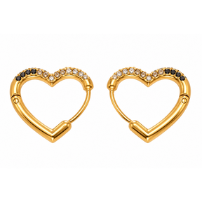 Goodies Label Heart Zircon Hoops Goudkleurig Large – 18 mm