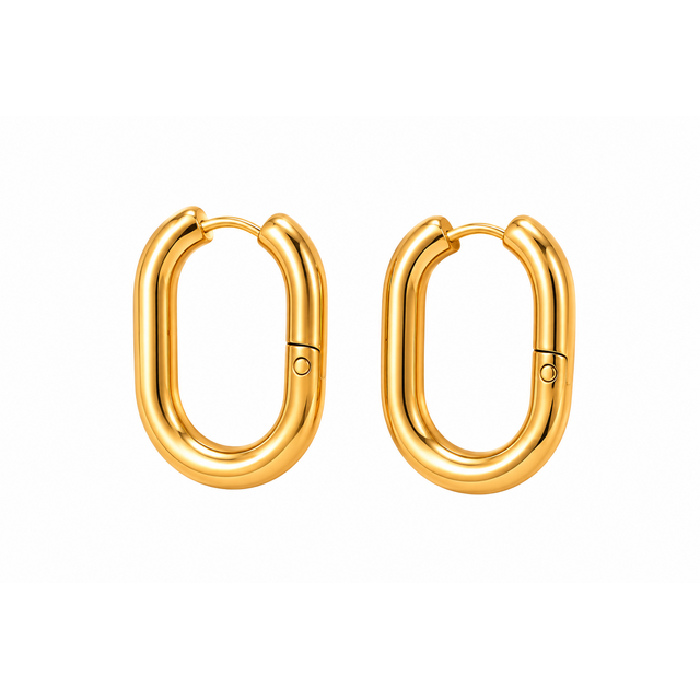 Goodies Label U-Shape Hoops Goudkleurig – 23 mm 316 Stainless Steel