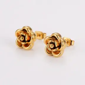 Goodies Label Rose Studs Goudkleurig – 10 mm 304 Stainless Steel