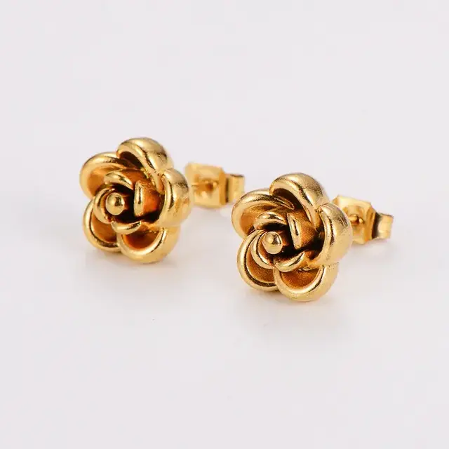 Goodies Label Rose Studs Goudkleurig – 10 mm 304 Stainless Steel