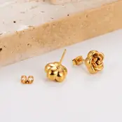 Goodies Label Rose Studs Goudkleurig – 10 mm 304 Stainless Steel