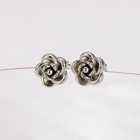 Goodies Label Rose Studs Zilverkleurig – 10 mm 304 Stainless Steel