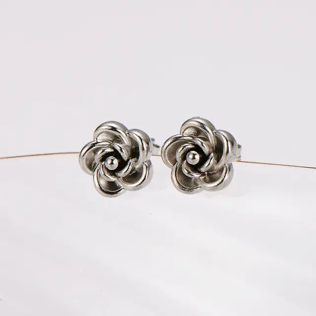 Goodies Label Rose Studs Zilverkleurig – 10 mm 304 Stainless Steel