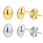 Goodies Label Mini Teardrop Studs – Goud of Zilver Stainless Steel