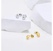 Goodies Label Mini Teardrop Studs – Goud of Zilver Stainless Steel