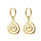Goodies Label Spiral Statement Hoops Goudkleurig – Stainless Steel