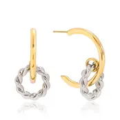 Goodies Label Bicolor Twist Drop Hoops – Goud & Zilver Stainless Steel