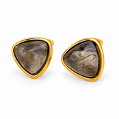 Goodies Label Geometric Studs Smoky Goudkleurig – Stainless Steel