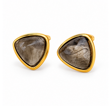 Goodies Label Geometric Studs Smoky Goudkleurig – Stainless Steel
