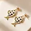 Goodies Label Goodies Label Fish Pearl Drop Oorbellen Goudkleurig – Enamel Stainless Steel