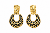 Goodies Label Leopard Drop Studs Goudkleurig – Stainless Steel