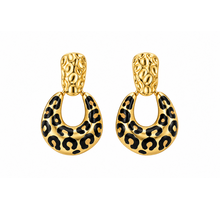 Goodies Label Leopard Drop Studs Goudkleurig – Stainless Steel