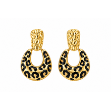 Goodies Label Leopard Drop Studs Goudkleurig – Stainless Steel