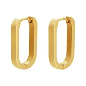 Goodies Label Large Square Hoops Goudkleurig – Stainless Steel