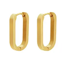 Goodies Label Large Square Hoops Goudkleurig – Stainless Steel