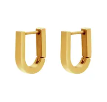 Goodies Label Small U-Shape Hoops Goudkleurig – Stainless Steel