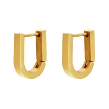 Goodies Label Small U-Shape Hoops Goudkleurig – Stainless Steel