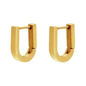 Goodies Label Small U-Shape Hoops Goudkleurig – Stainless Steel