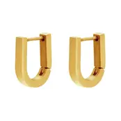 Goodies Label Small U-Shape Hoops Goudkleurig – Stainless Steel