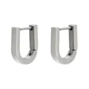 Goodies Label Small U-Shape Hoops Zilverkleurig – Stainless Steel