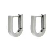 Goodies Label Small U-Shape Hoops Zilverkleurig – Stainless Steel