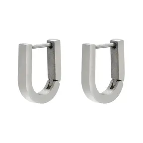 Goodies Label Small U-Shape Hoops Zilverkleurig – Stainless Steel