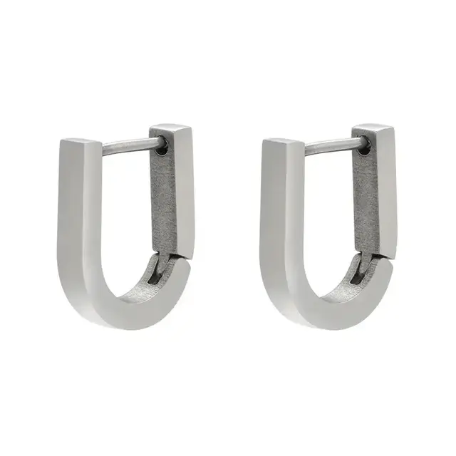 Goodies Label Small U-Shape Hoops Zilverkleurig – Stainless Steel