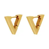 Goodies Label Triangle Hoops – Goud- of Zilverkleurig Stainless Steel