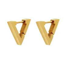 Goodies Label Triangle Hoops – Goud- of Zilverkleurig Stainless Steel