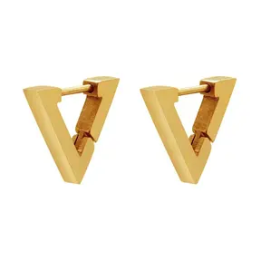 Goodies Label Triangle Hoops – Goud- of Zilverkleurig Stainless Steel