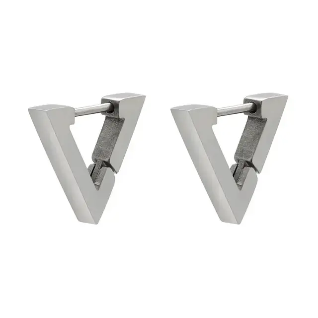 Goodies Label Triangle Hoops – Goud- of Zilverkleurig Stainless Steel