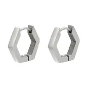 Goodies Label Hexagon Hoops – Goud- of Zilverkleurig Stainless Steel
