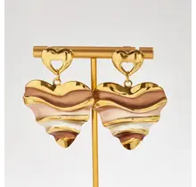 Goodies Label Big Statement Heart Oorbellen Goudkleurig