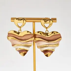 Goodies Label Big Statement Heart Oorbellen Goudkleurig