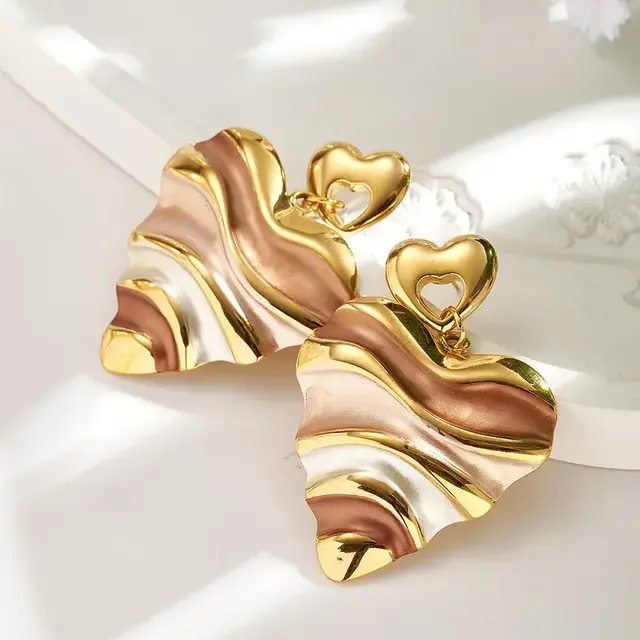 Goodies Label Big Statement Heart Oorbellen Goudkleurig
