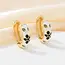 Goodies Label Witte Enamel Bloemen Hoops Goudkleurig – Retro Style