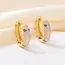 Goodies Label Roze Enamel Bloemen Hoops Goudkleurig – Retro Style